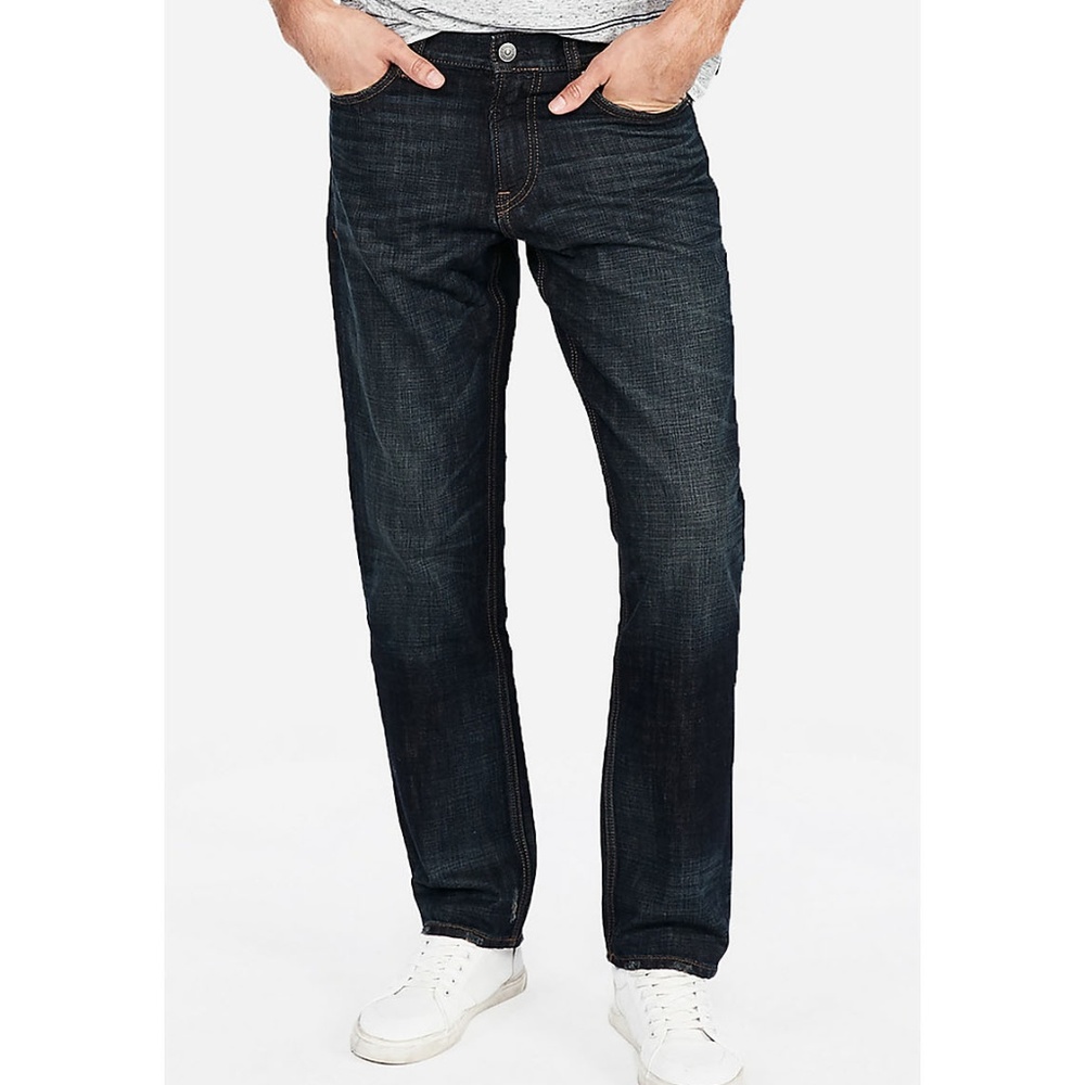 EXPRESS Original Classic Straight Dark Wash Jeans